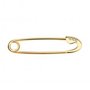 Золотая булавка Золотые узоры с цирконием 03-0629 фото