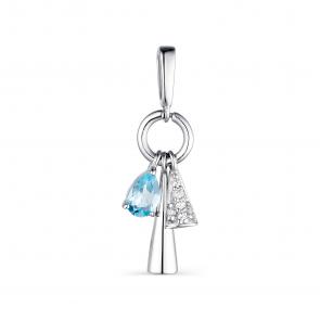 Серебряная подвеска АЛЬКОР с топазом и фианитом 03-1738/00ТБ-00 фото