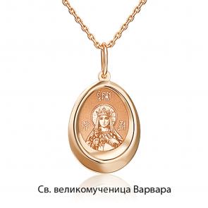 Золотая подвеска-иконка Святая великомученица Варвара Platina 03-1882-00-000-1110 фото