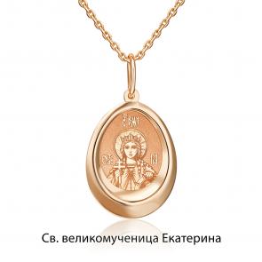 Золотая подвеска-иконка Святая великомученица Екатерина Platina 03-1882-02-000-1110 фото