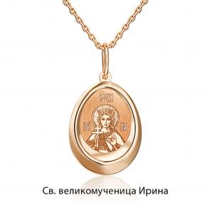 Золотая подвеска-иконка Святая великомученица Ирина Platina 03-1882-03-000-1110 фото