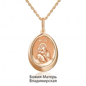 Золотая подвеска-иконка Владимирская Божья Матерь Platina 03-1882-12-000-1110 фото