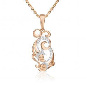 Золотая подвеска Знак зодиака Рыбы Platina с фианитом 03-1987-11-401-1110-03 фото