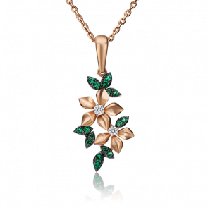 Золотая подвеска Platina с фианитом 03-2366-00-404-1110-03 фото