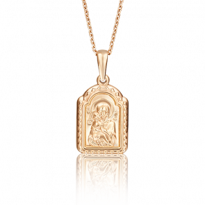 Золотая подвеска Иконка Божией Матери Владимирская Platina 03-2412-00-000-1110-01 фото