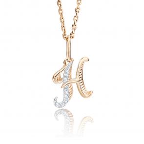 Золотая подвеска-буква Н Platina с фианитом 03-2448-Н-401-1110-03 фото