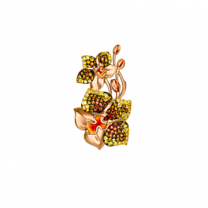 Золотая подвеска Platina с фианитом и эмалью 03-2475-00-404-1110-53 фото