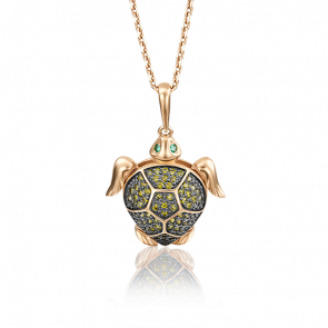 Золотая подвеска Platina с подвижными элементами и фианитом 03-2489-00-404-1110-33 фото