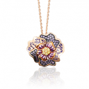 Золотая подвеска Platina с фианитом и эмалью 03-2543-00-404-1110-65 фото