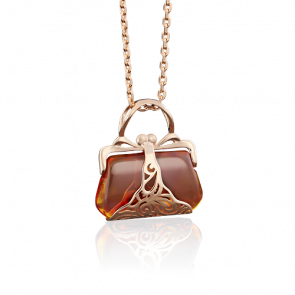 Золотая подвеска Platina с янтарём 03-2670-00-271-1110-46 фото