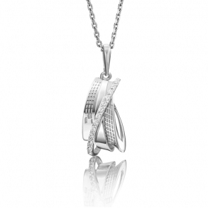 Подвеска из белого золота Platina с фианитом 03-2757-00-401-1120-65 фото