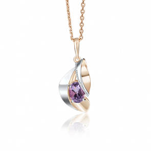 Подвеска из комбинированного золота Platina с аметистом 03-2761-00-203-1111-46 фото