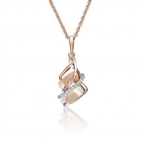 Золотая подвеска Platina с фианитом 03-2792-00-401-1110-48 фото