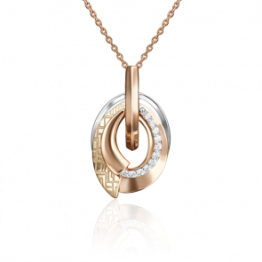 Подвеска из комбинированного золота Platina с фианитом 03-2810-00-401-1113-66 фото