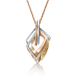 Подвеска из комбинированного золота Platina с фианитом 03-2813-00-401-1113-66 фото