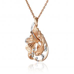 Золотая подвеска Знак зодиака Рыбы Platina 03-2814-00-000-1110-48 фото