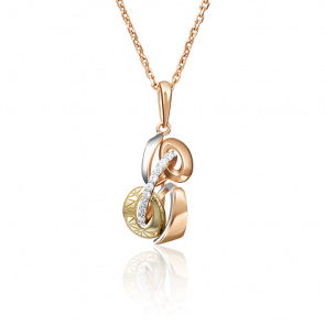 Подвеска из комбинированного золота Platina с фианитом 03-2820-00-401-1113-48 фото