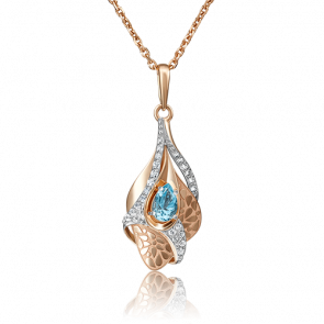 Золотая подвеска Platina с топазом 03-2840-00-201-1110-57 фото