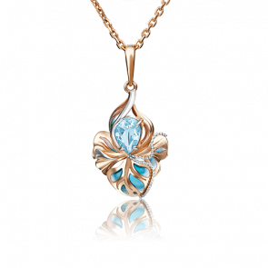 Золотая подвеска Platina с топазом и эмалью 03-2854-00-201-1110-57 фото