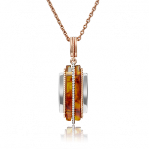 Золотая подвеска Platina с янтарём 03-2866-00-271-1110-46 фото