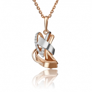 Подвеска из комбинированного золота Platina с фианитом 03-2886-00-401-1111-65 фото