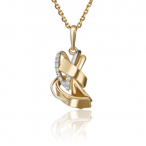 Подвеска из комбинированного золота Platina с фианитом 03-2886-00-401-1121-65 фото