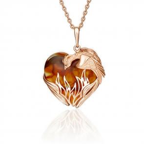 Золотая подвеска Platina с янтарём 03-2902-00-271-1110-46 фото