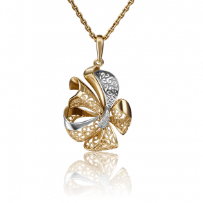 Подвеска из лимонного золота Platina с фианитом 03-2916-00-401-1130-48 фото