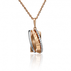 Золотая подвеска Platina с фианитом 03-2946-00-401-1110-48 фото