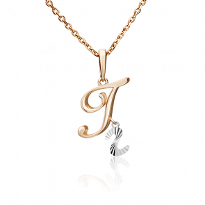 Подвеска-буква Г из комбинированного золота Platina 03-2950-Г-000-1111 фото