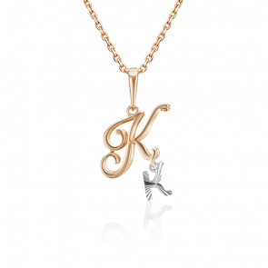 Подвеска-буква К из комбинированного золота Platina 03-2950-К-000-1111 фото
