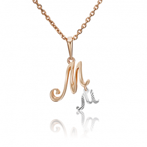 Подвеска-буква М из комбинированного золота Platina 03-2950-М-000-1111 фото