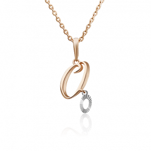 Подвеска-буква О из комбинированного золота Platina 03-2950-О-000-1111 фото