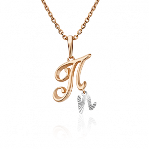 Подвеска-буква П из комбинированного золота Platina 03-2950-П-000-1111 фото