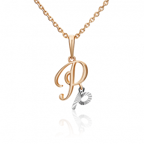 Подвеска-буква Р из комбинированного золота Platina 03-2950-Р-000-1111 фото