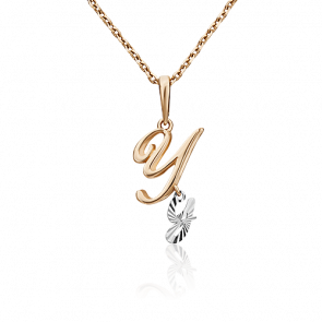 Подвеска-буква У из комбинированного золота Platina 03-2950-У-000-1111 фото