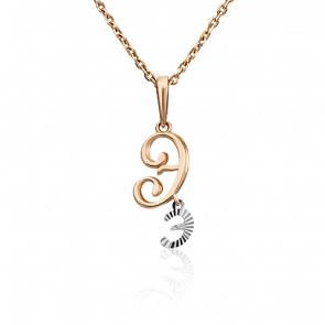 Подвеска-буква Э из комбинированного золота Platina 03-2950-Э-000-1111 фото