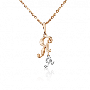 Подвеска-буква Я из комбинированного золота Platina 03-2950-Я-000-1111 фото