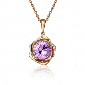Золотая подвеска Platina с аметистом 03-2953-00-203-1110-46 фото