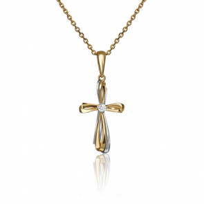 Подвеска из комбинированного золота Platina с фианитом 03-2954-00-401-1121-03 фото