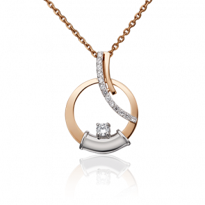 Подвеска из комбинированного золота Platina с фианитом 03-2958-00-401-1111-48 фото