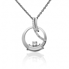 Подвеска из белого золота Platina с фианитом 03-2958-00-401-1120-48 фото