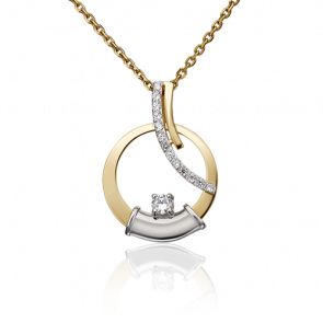 Подвеска-трансформер из комбинированного золота Platina с фианитом 03-2958-00-401-1121-48 фото