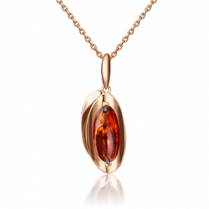 Золотая подвеска Platina с янтарём 03-2960-00-271-1110-46 фото