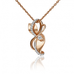 Золотая подвеска Platina с фианитом 03-2961-00-401-1110-24 фото