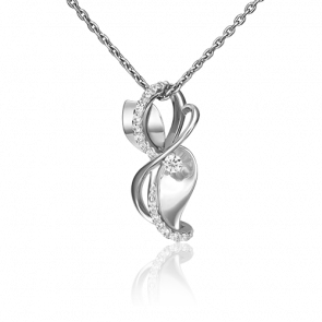 Подвеска из белого золота Platina с фианитом 03-2961-00-401-1120-24 фото