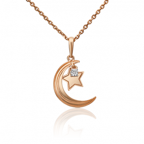 Золотая подвеска Platina с фианитом 03-2962-00-401-1110-42 фото