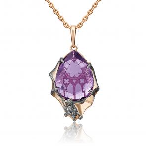 Золотая подвеска Platina с аметистом 03-2964-00-203-1110-46 фото