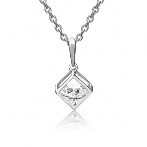 Подвеска из белого золота Platina с фианитом 03-2972-00-501-1120-38 фото