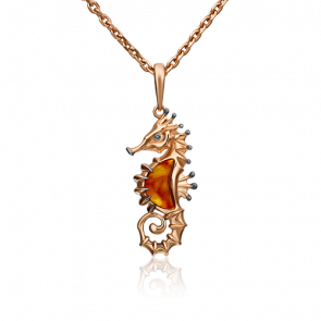 Золотая подвеска Platina с янтарём 03-2973-00-271-1110-46 фото